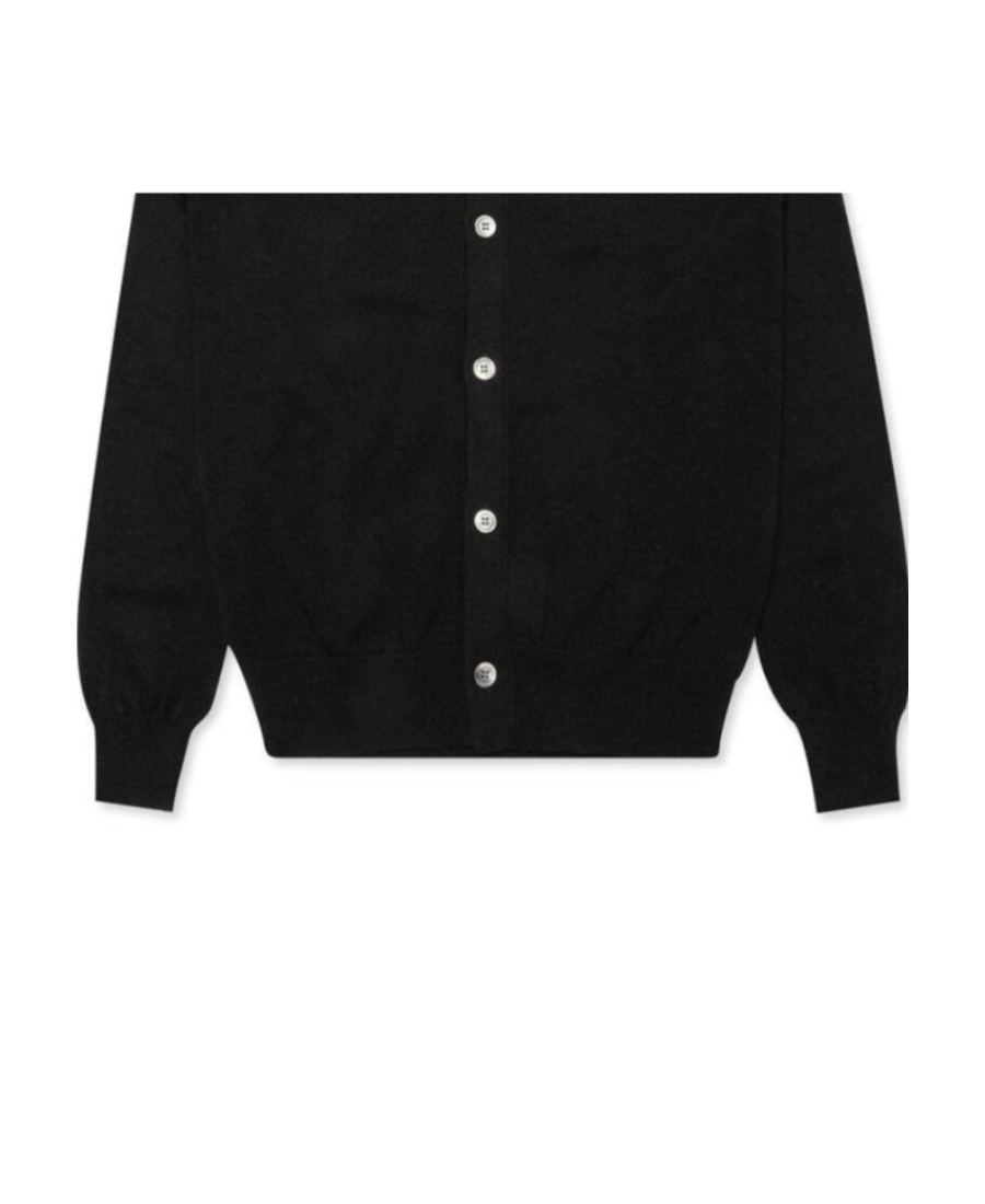 Comme Des Garçons Play Heart Embroidered Cardigan In Black