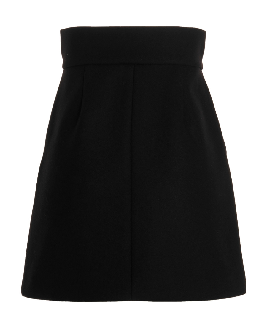 Shop Red Valentino Emblem High Waist Skirt In Black