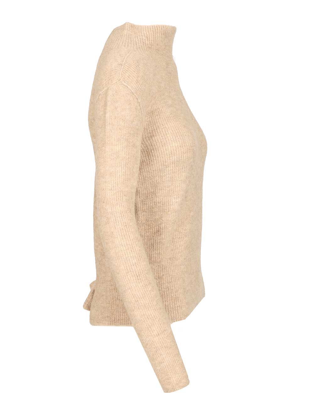 Rick Owens Headon Double Lupetto In Alpaca Soft Knitwear Beige In Brown