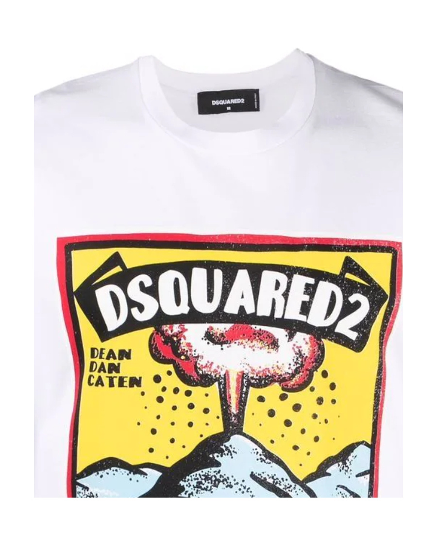 Dsquared2 Graphic-print Cotton T-shirt In White