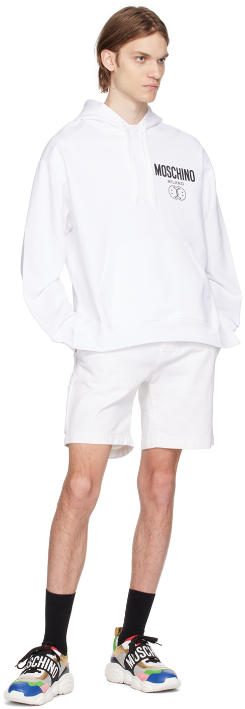 Moschino Man Sweatshirt White Size 44 Cotton In White