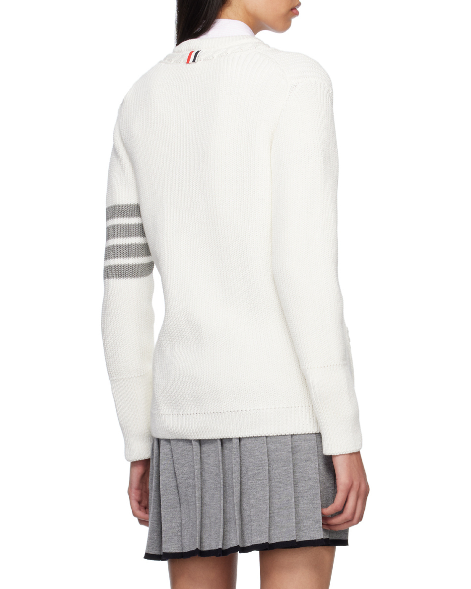 Thom Browne Striped Cable-knit Cardigan
