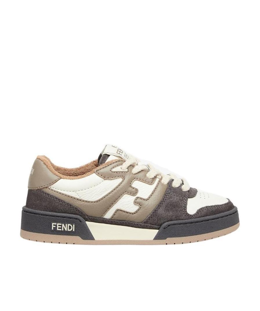 Fendi Leather And Suede Sneakers With Lateral Monogram In White