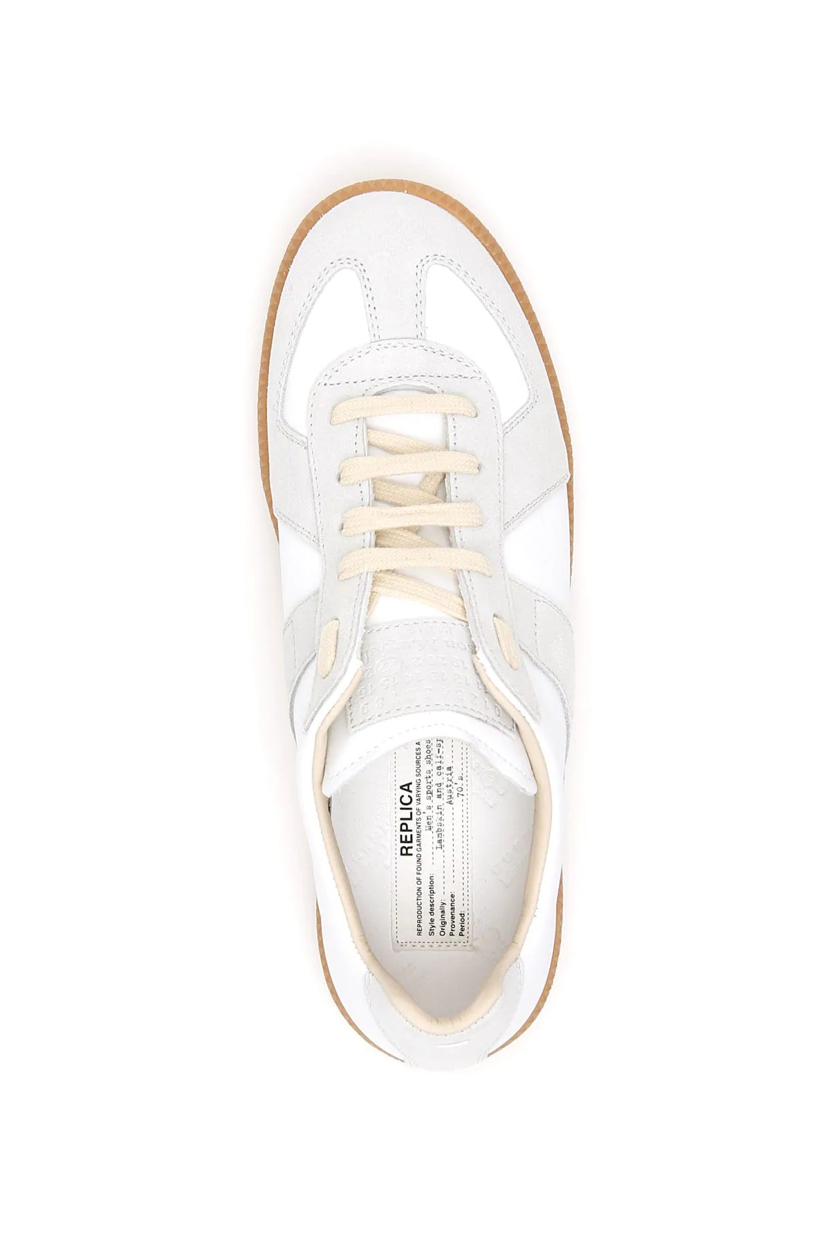 Maison Margiela White Sneakers With Textured Panels And Gum Rubber Sole