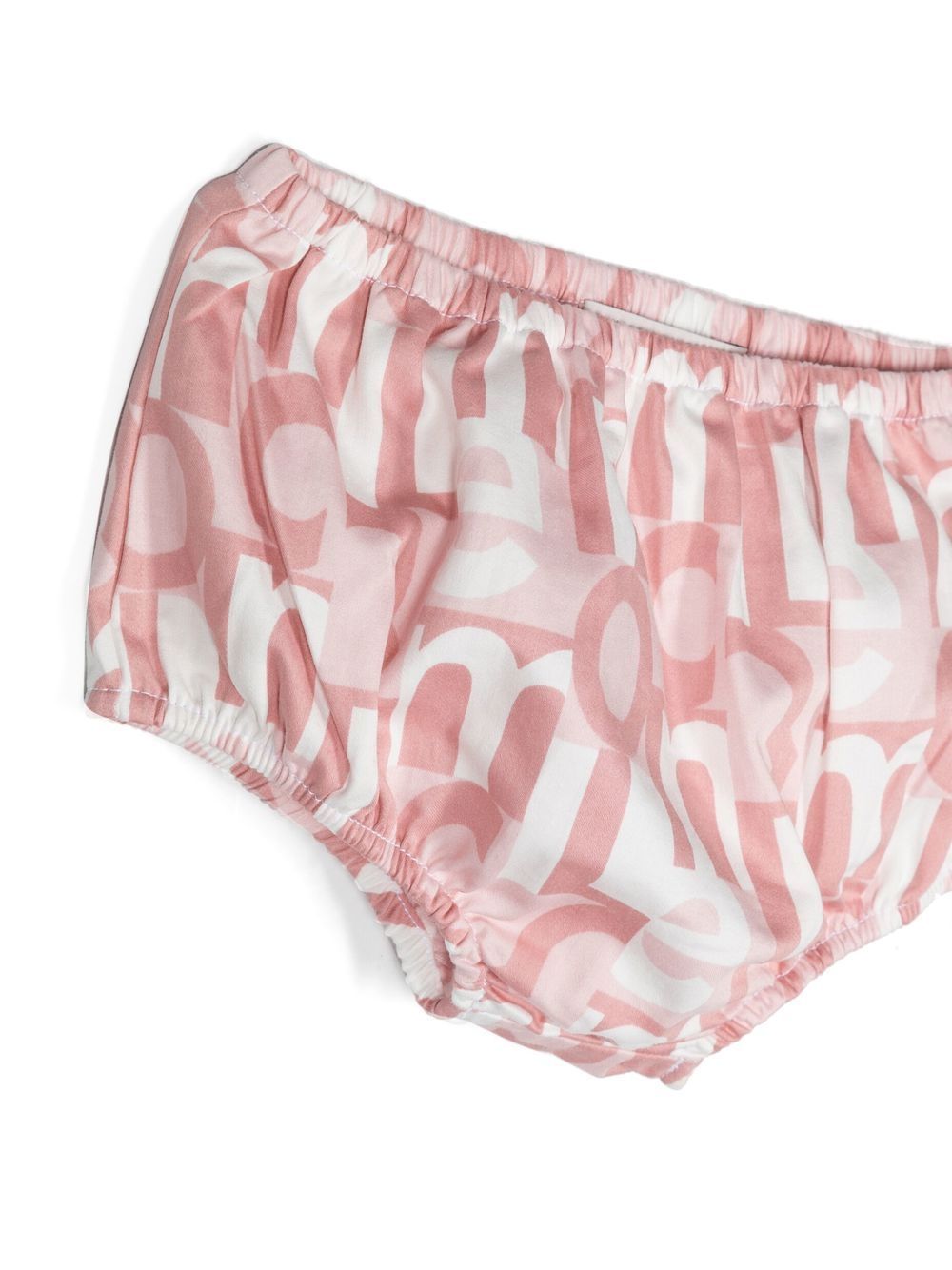 Moncler Monogram-print Bloomers Set In White