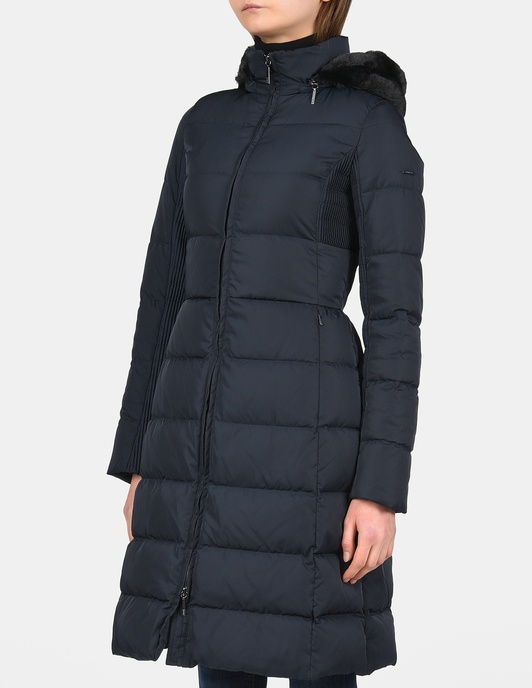 ARMANI JEANS LONG-STYLE DOWN JACKET WITH A HAT