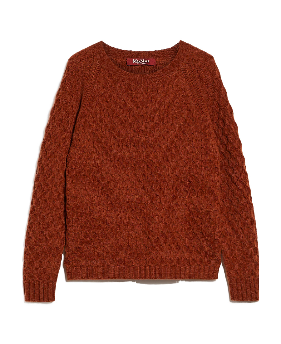 Shop Max Mara Wool Cashmere Knitted Sweater In Brown