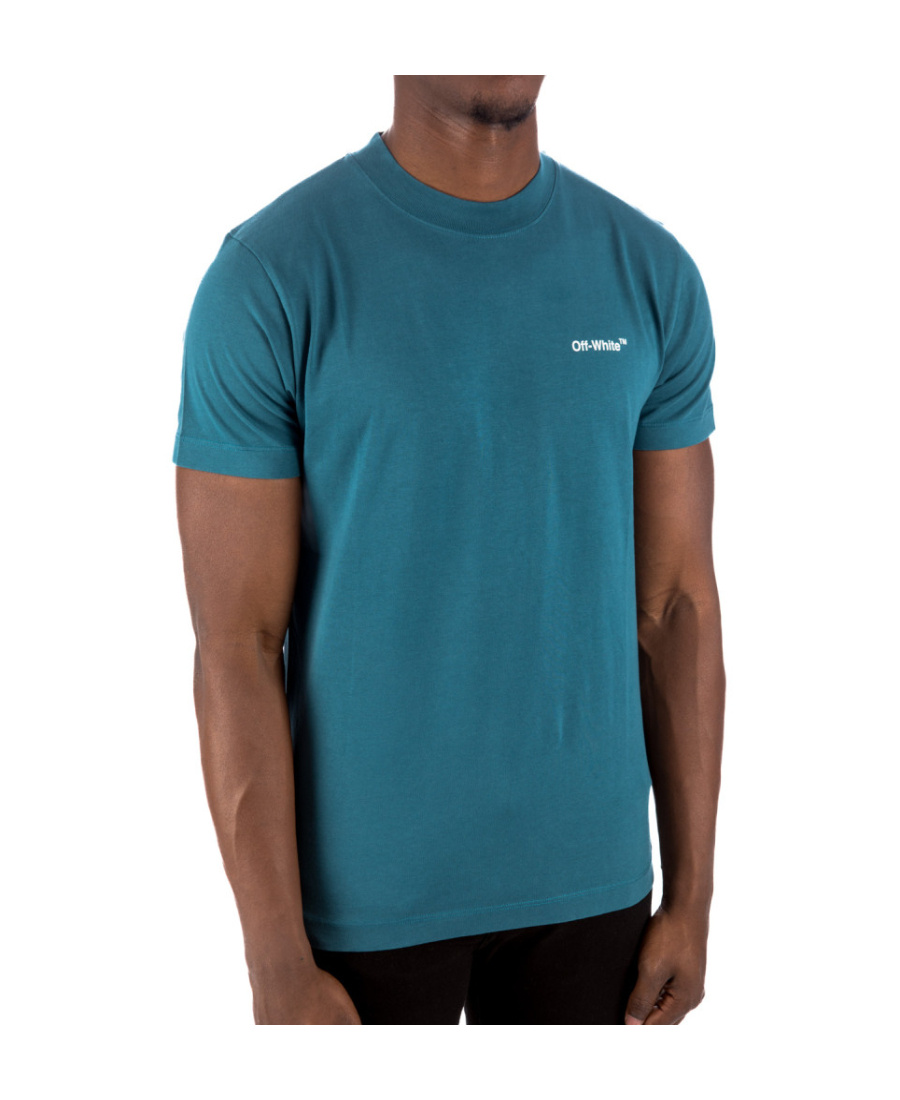 Off-white Chain-link Arrows-print T-shirt In Blue