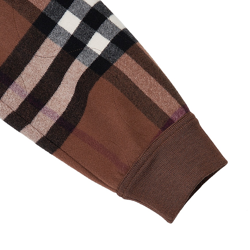 BURBERRY CHECK-PATTERN WOOL BOMBER JACKET