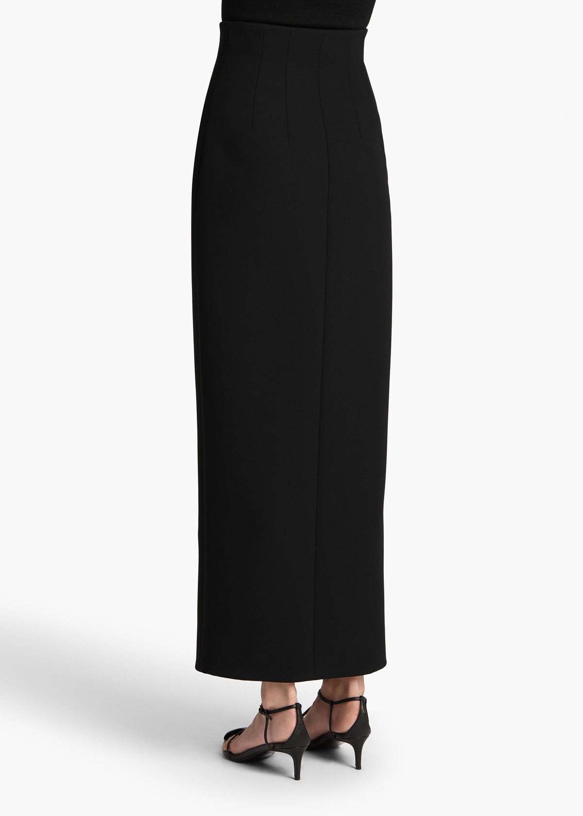 Khaite Brynlee Crepe Maxi Pencil Skirt In Black