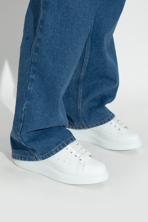 Alexander Mcqueen Oversize Leather Sneakers In White