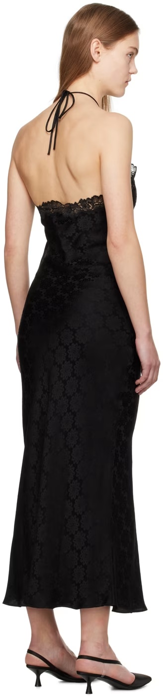Shop Stella Mccartney A Lace-trimmed Dress In Black