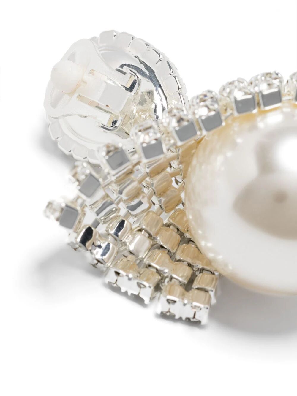 Magda Butrym Crystal Mesh Pearl Earrings In White