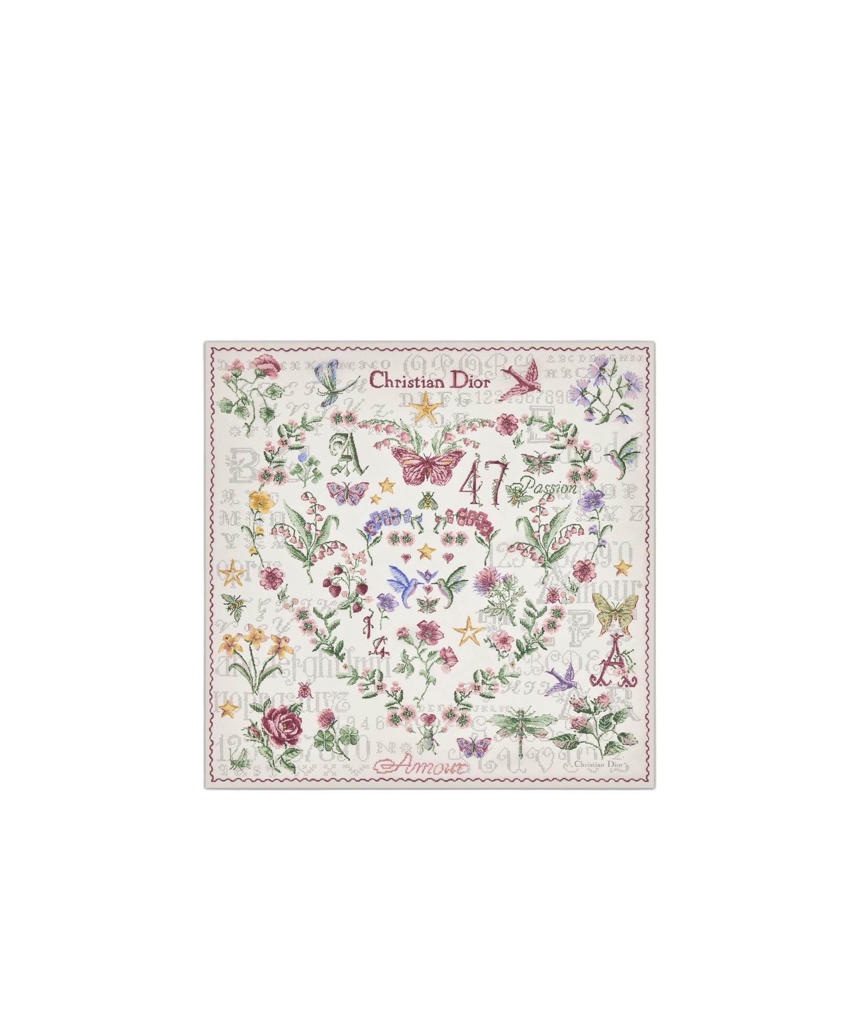 Dior Pattern Scarf In White