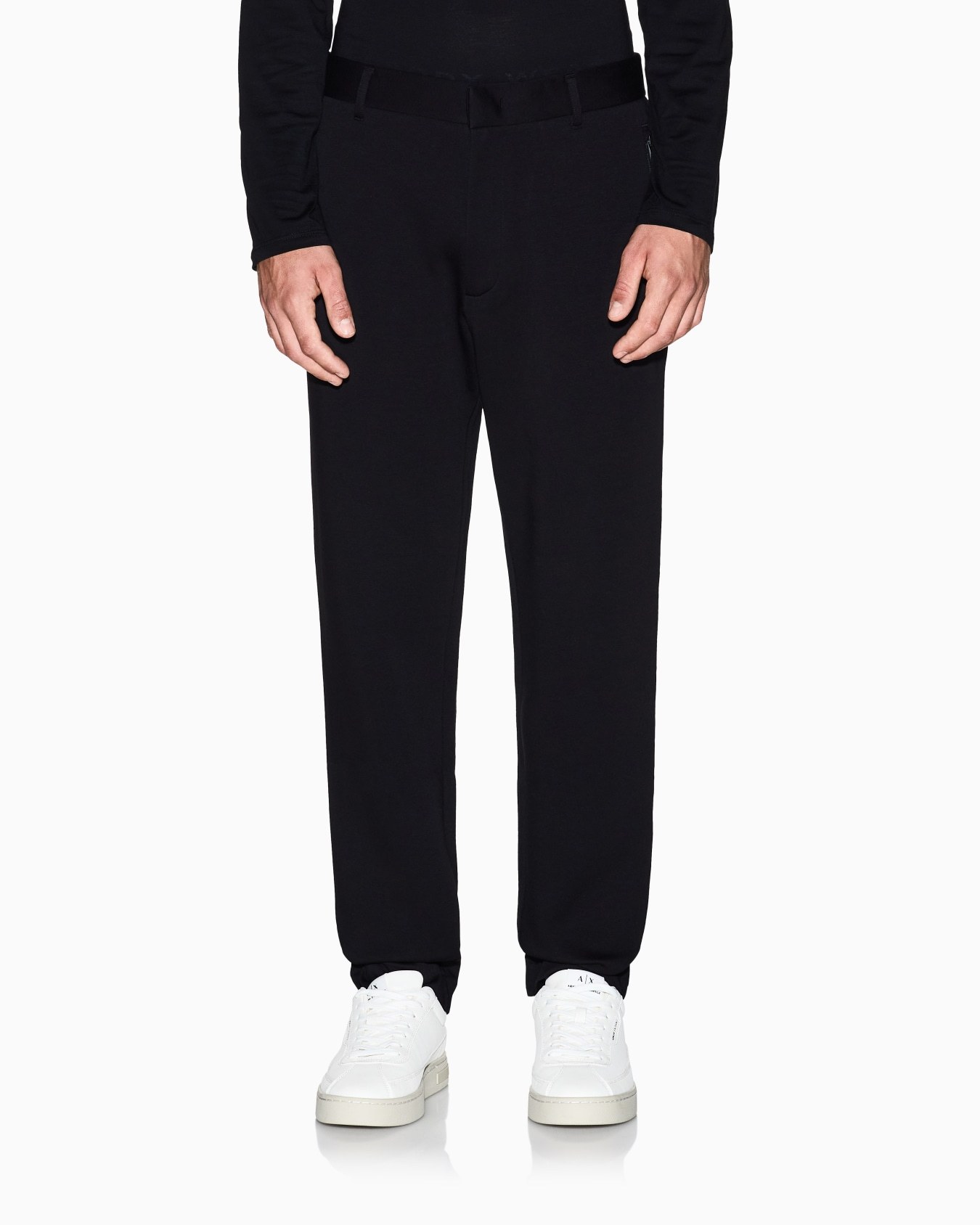 Armani Exchange Zipper Pocket Slacks In Blue