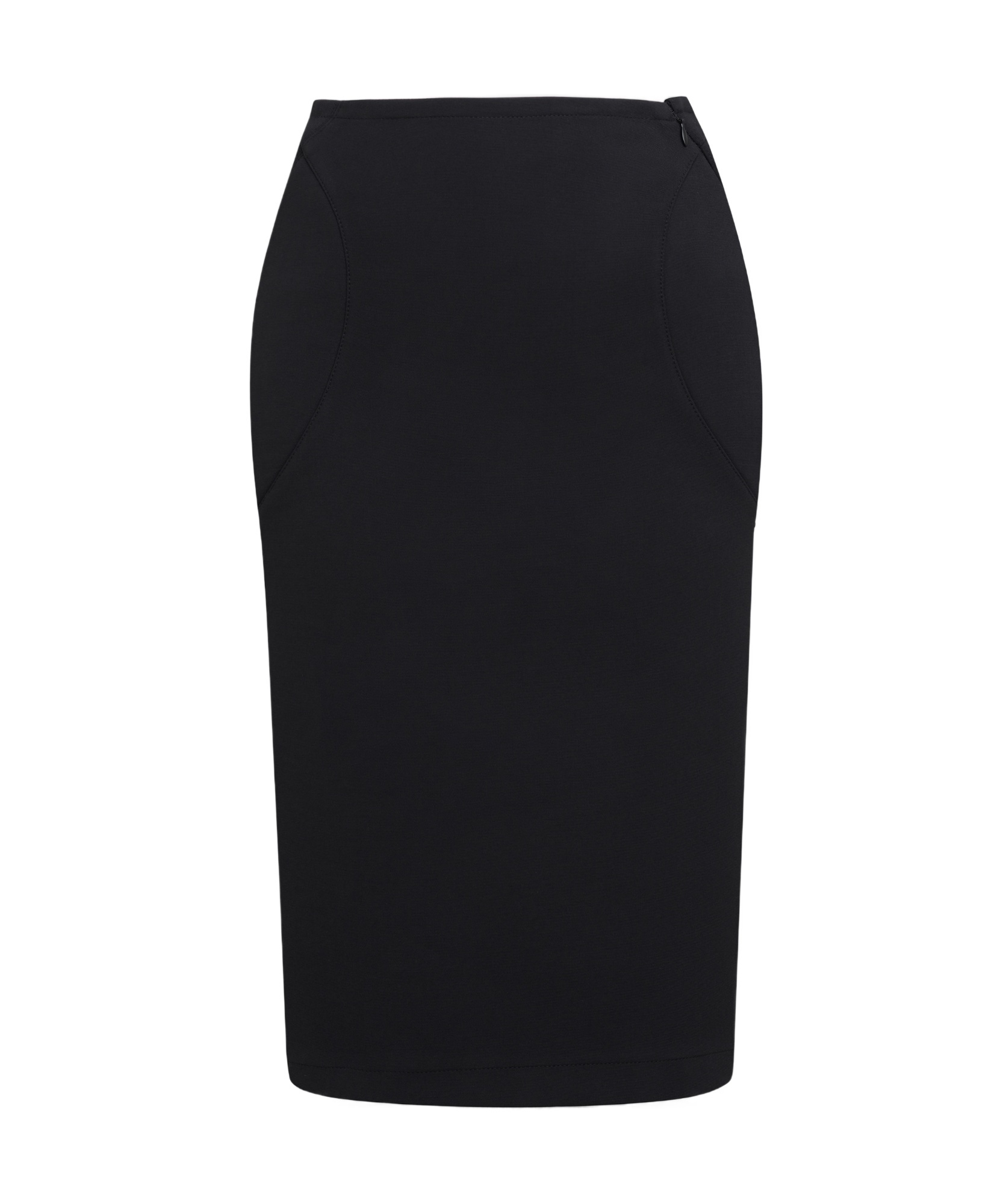 ALAÏA ALAÏA UPSTITCHED CIRCLE MIDI PENCIL SKIRT