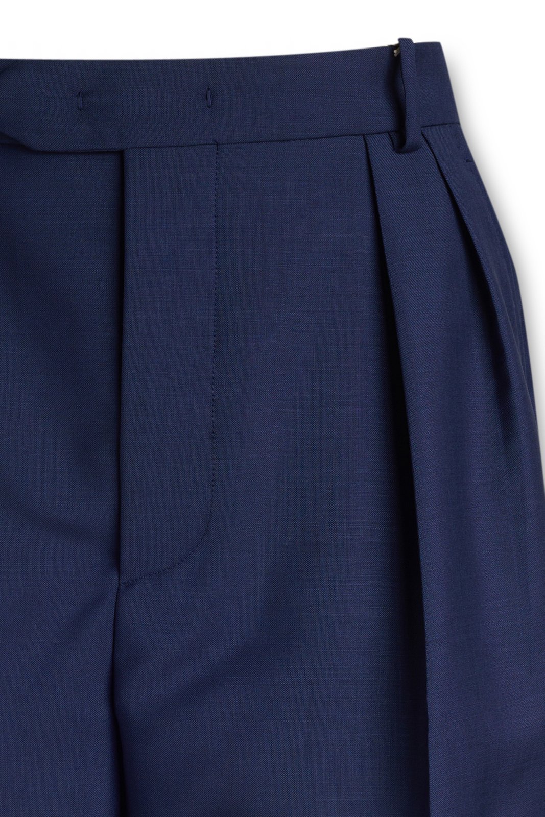 Bally Men's Mohair-wool Pleated Tailored Shorts In Blue