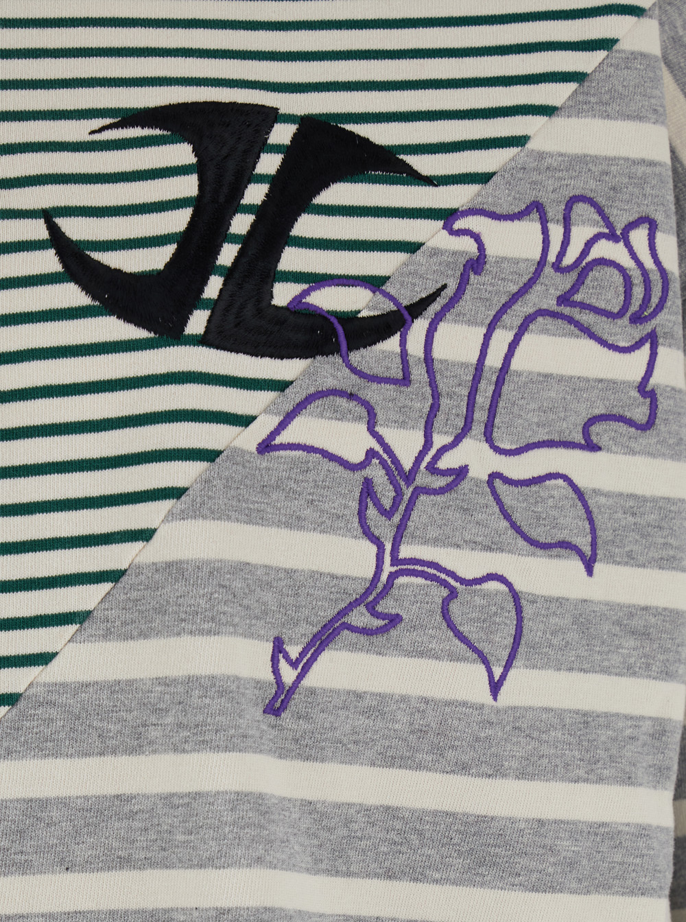 Jordanluca Striped Contrast Collar Polo Shirt In Gray