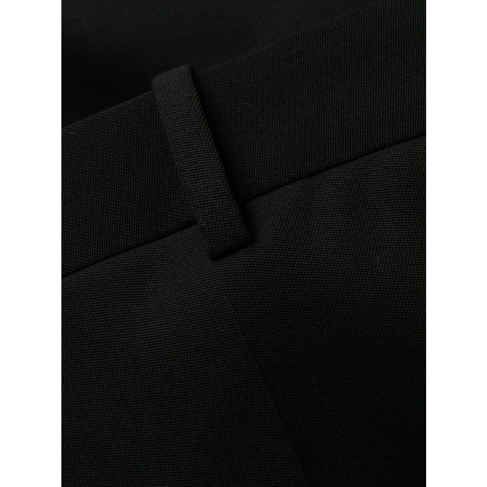Saint Laurent Button Detailed Straight Leg Trousers In Black