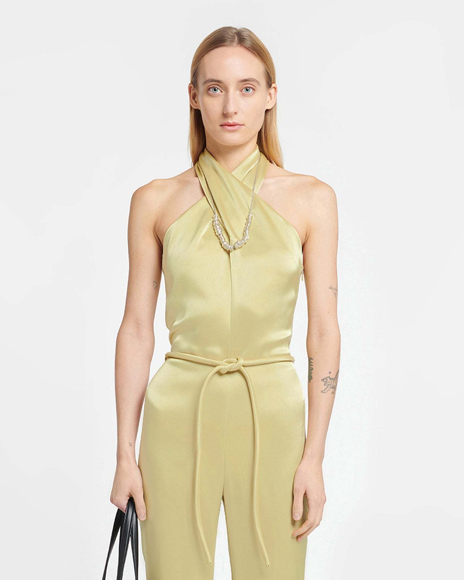 NANUSHKA DRAPED HALTERNECK JUMPSUIT