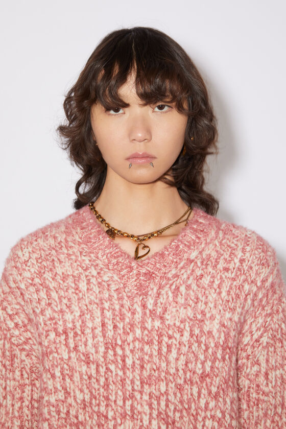 Acne Studios Off White Wool Blender Jumper In Pink