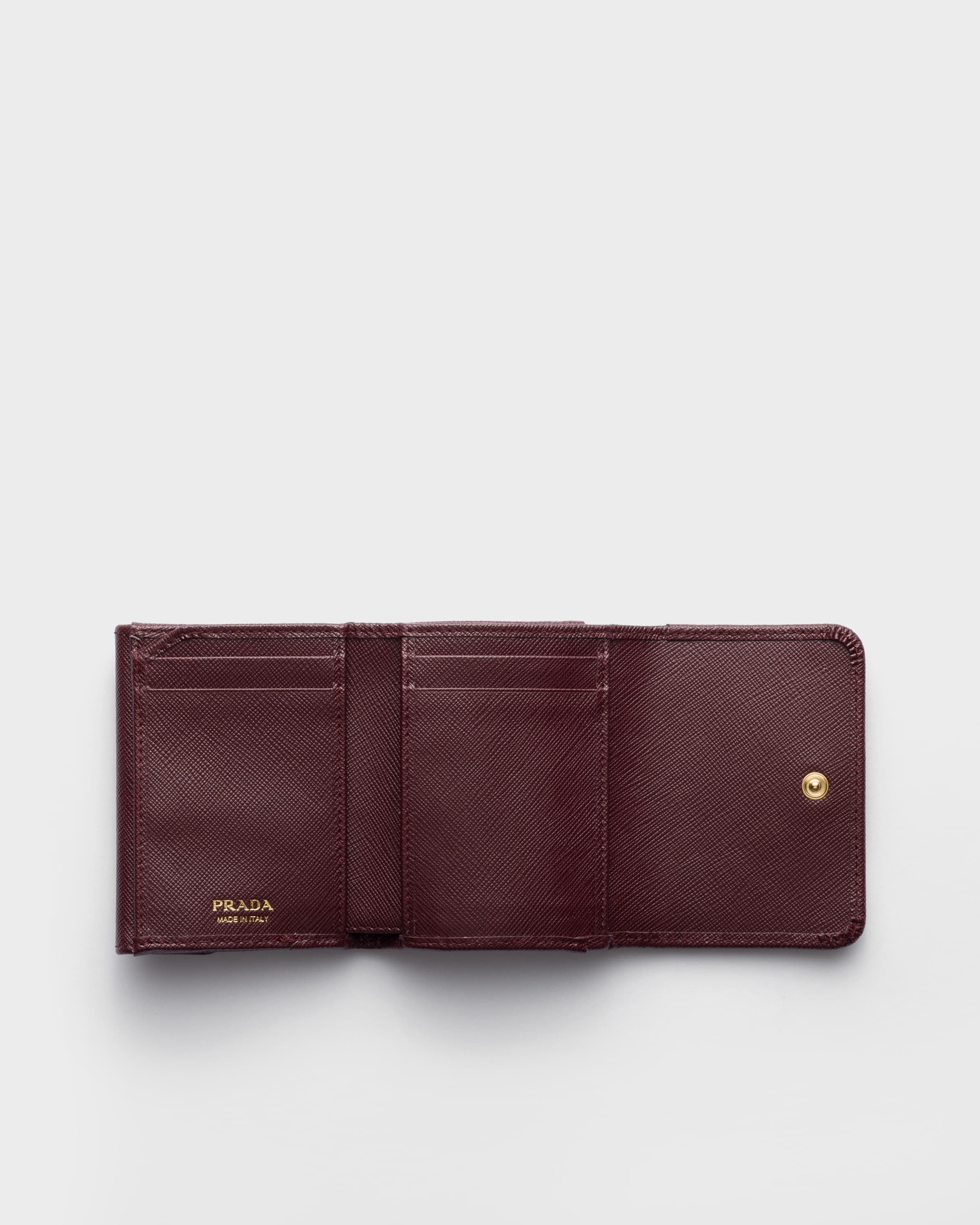 Prada Small Saffiano Leather Wallet In Burgundy