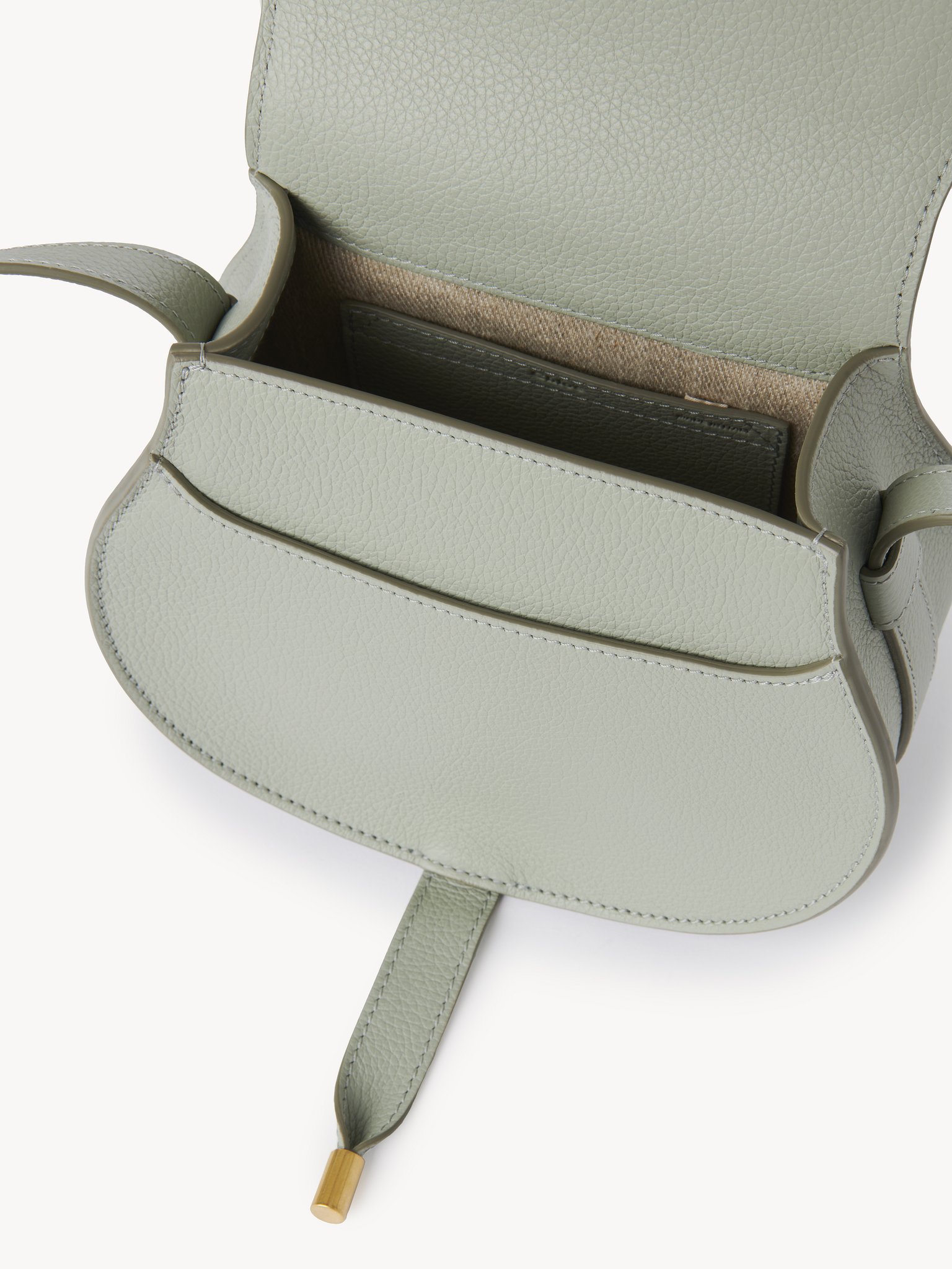 Chloé Marcie Foldover Small Shoulder Bag In Gray