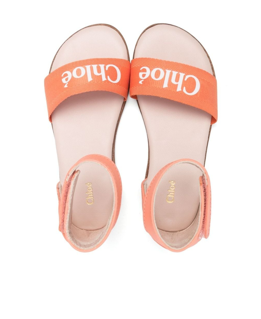 Chloé Logo Sandals In Nude