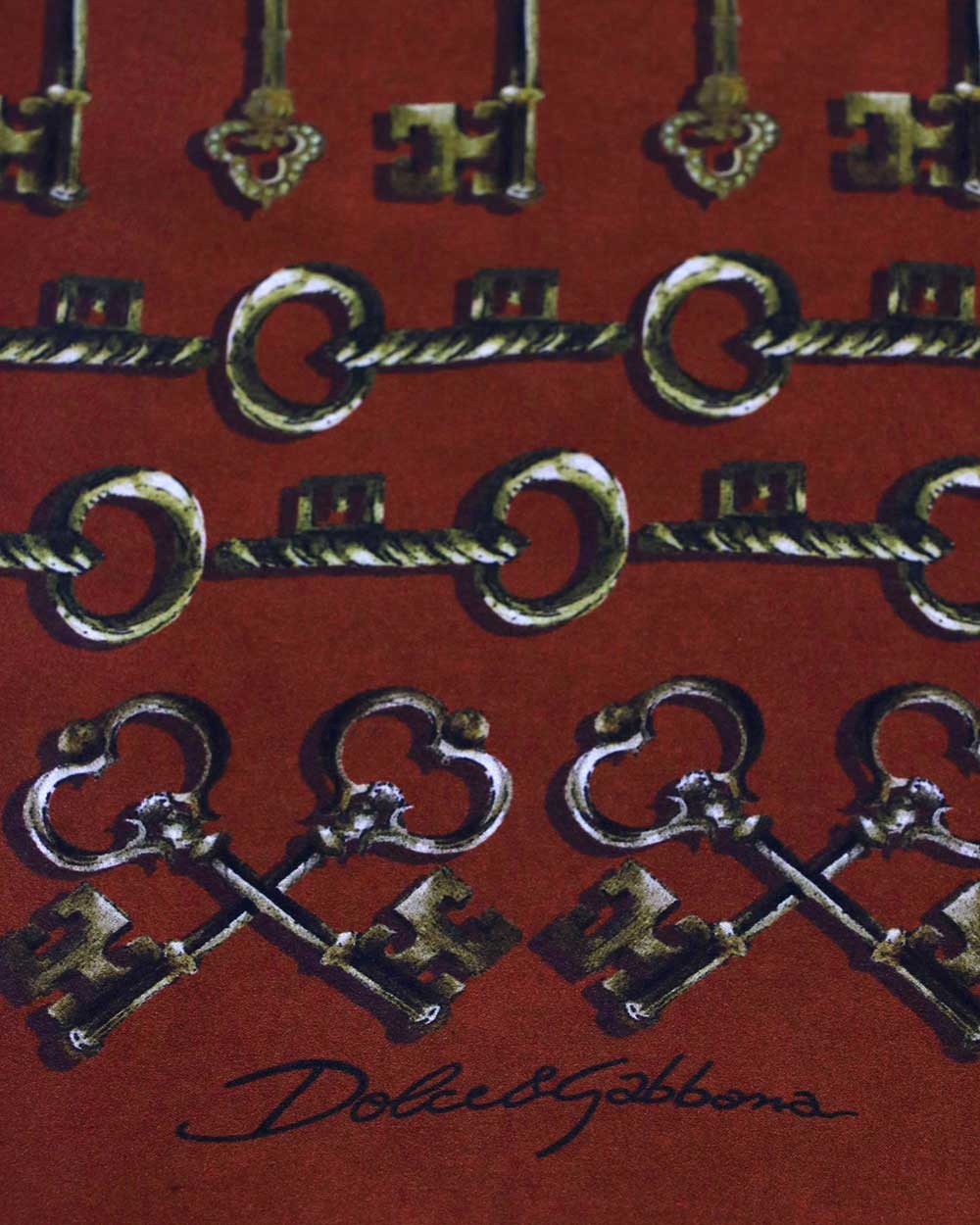 Dolce & Gabbana Silk Printed Scarf In Brown