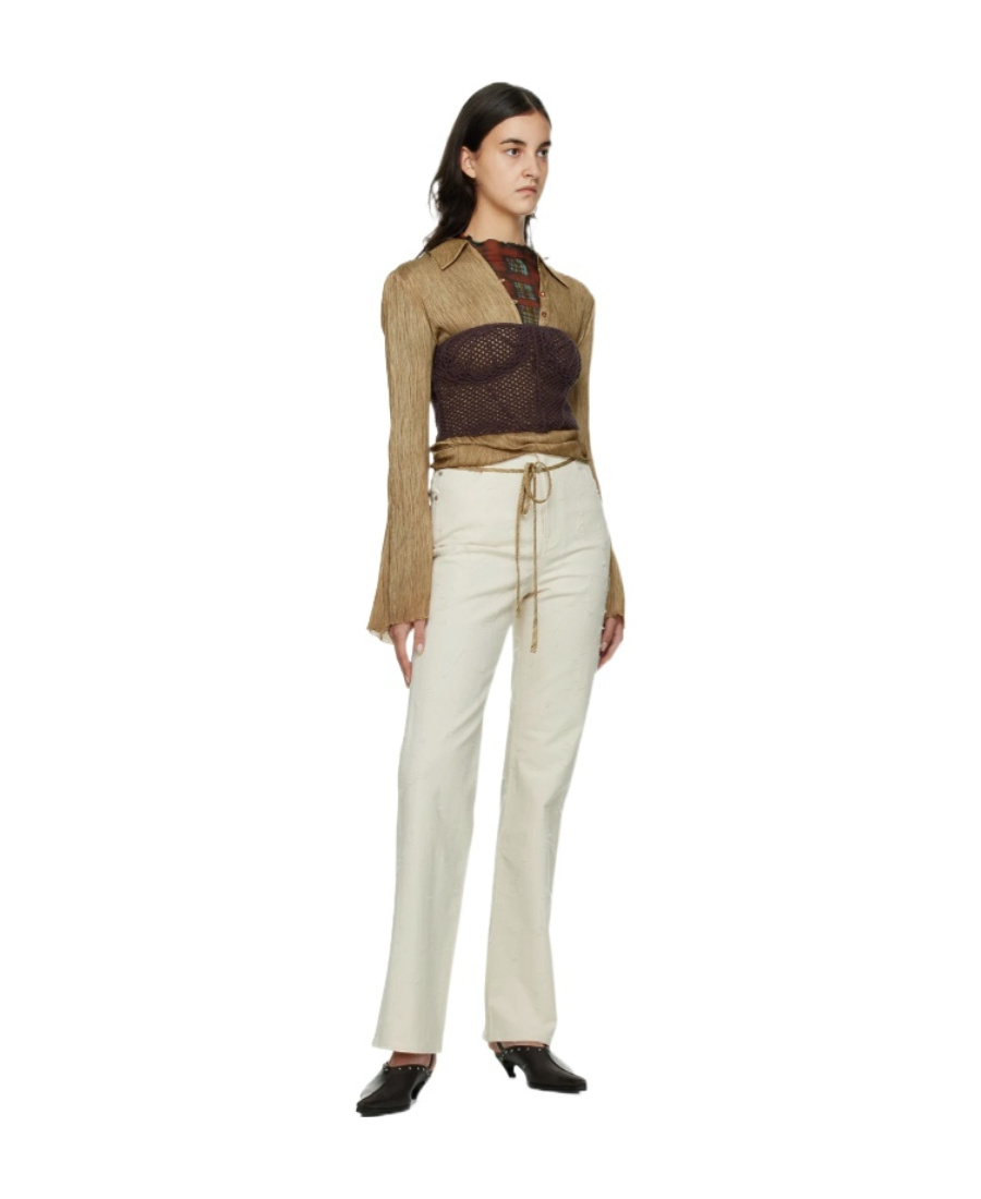 Acne Studios Off-white Regular-fit Suit Jeans In Nude