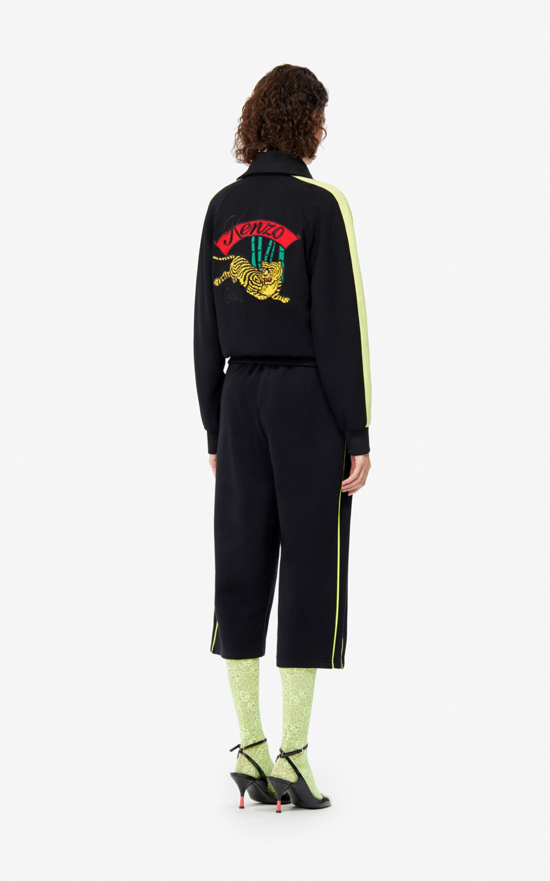 Kenzo Bamboo Tiger Teddy Jacket In Black