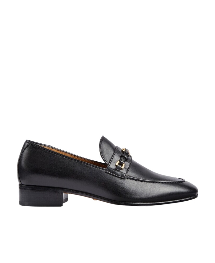 Gucci Black Horsebit Interlocking G Loafers In Black
