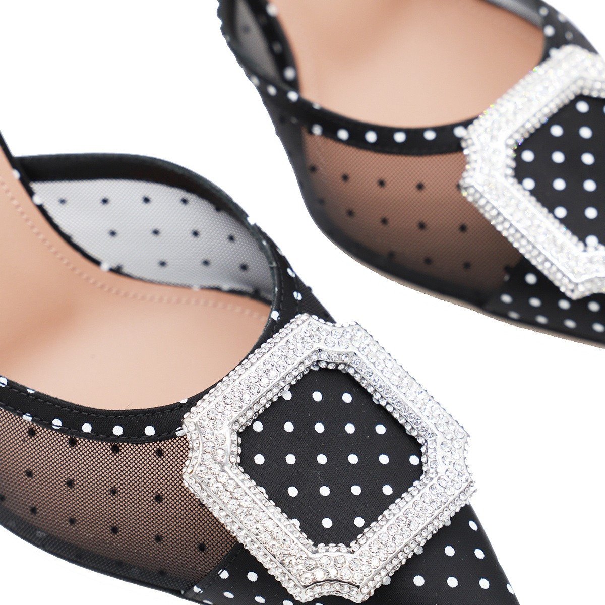 Malone Souliers Tulle Polka Dot Mona Mules 70 In Black