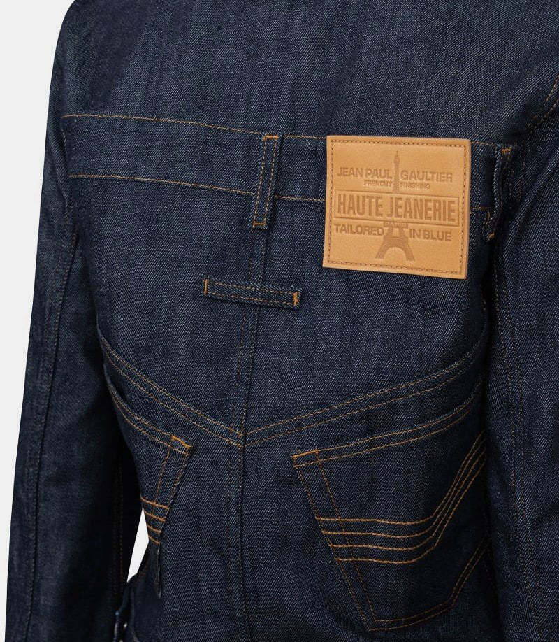 Jean Paul Gaultier Denim Jacket With Trompe Loeil Detail In Black