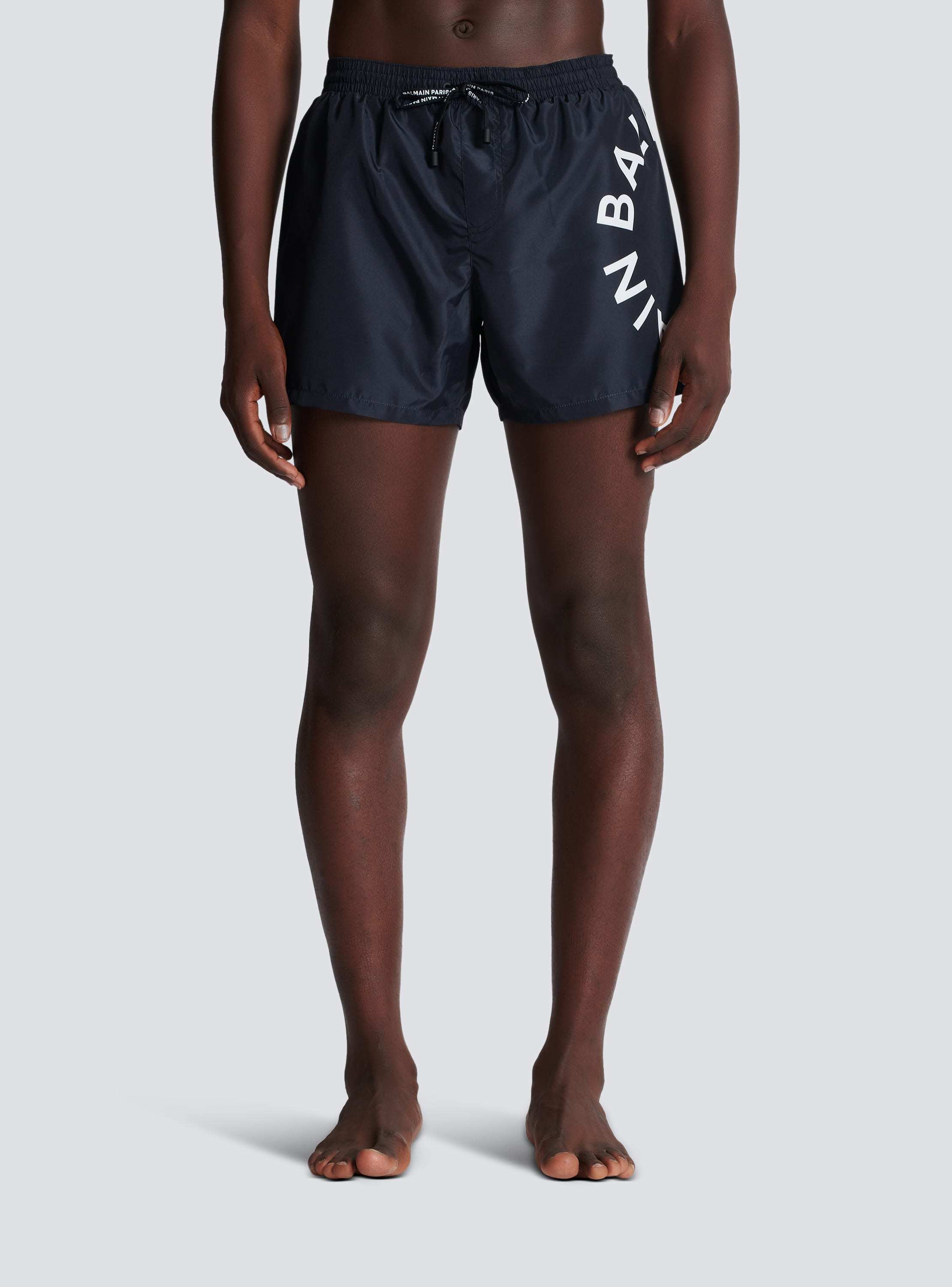 Shop Balmain Swim Shorts In Black