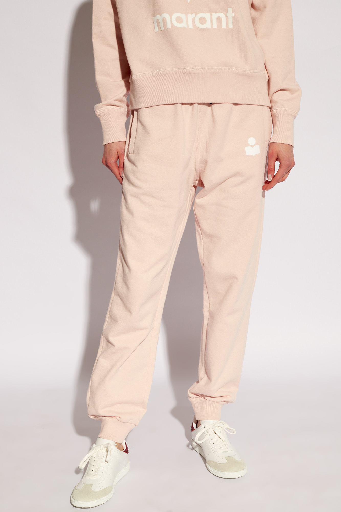 Isabel Marant Étoile Malona Logo Embroidered Track Pants In Nude