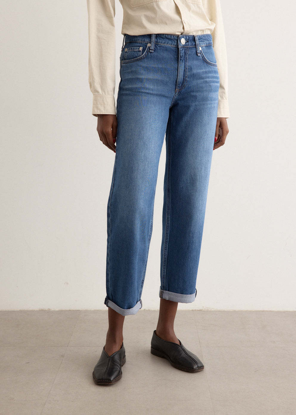 Shop Rag & Bone Jeans With Belt Loops In Blue