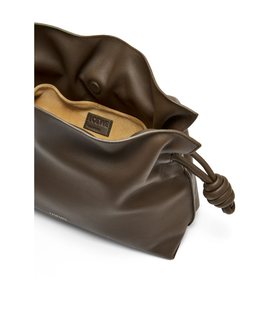 Loewe Flamenco Medium Clutch Bag In Napa Leather In Brown