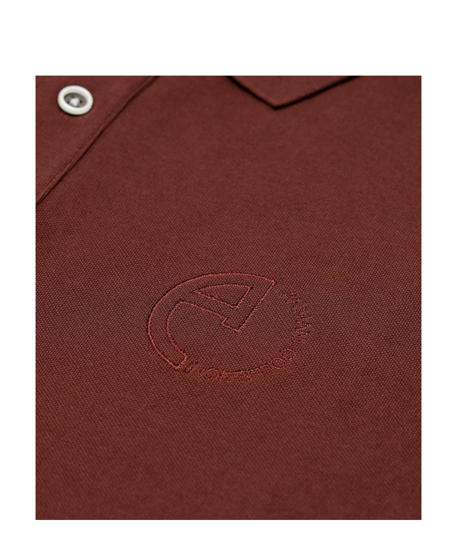 Armani Collezioni Logo Polo Shirt In Red