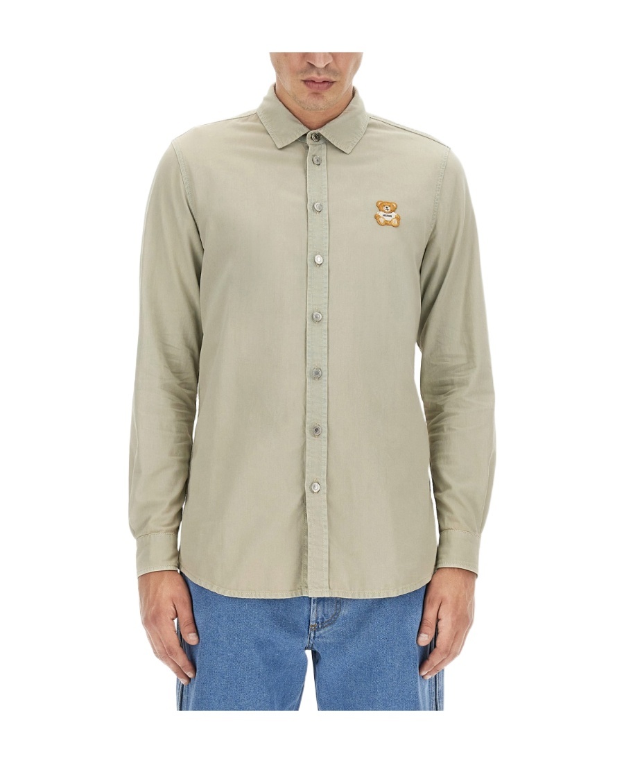 Moschino Teddy Patch Shirt In Nude