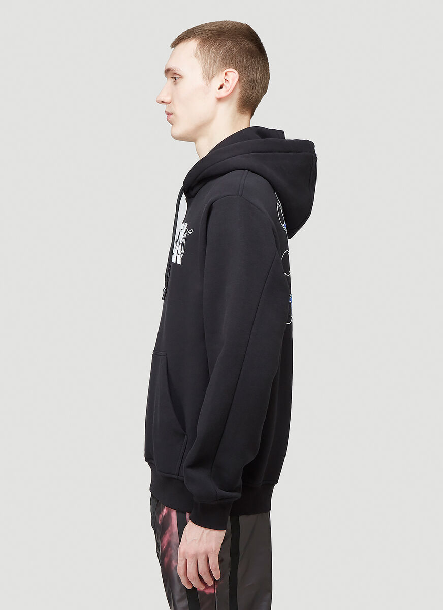 Mcq By Alexander Mcqueen Fantasma Slogan Print Hoodie In Black