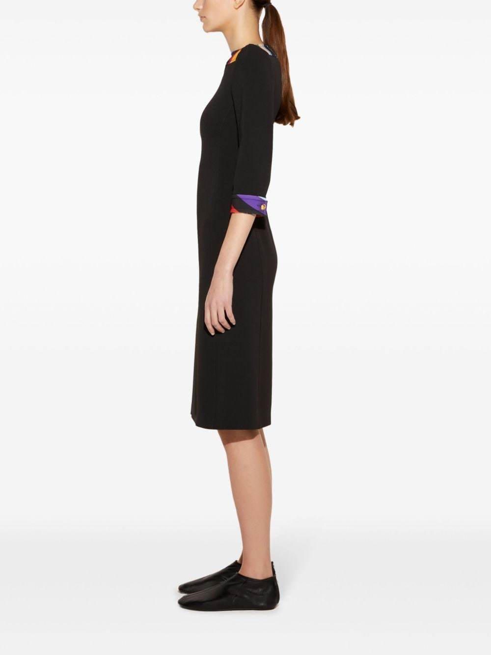 Pucci Chic Abstract Pattern Midi Dress In Black