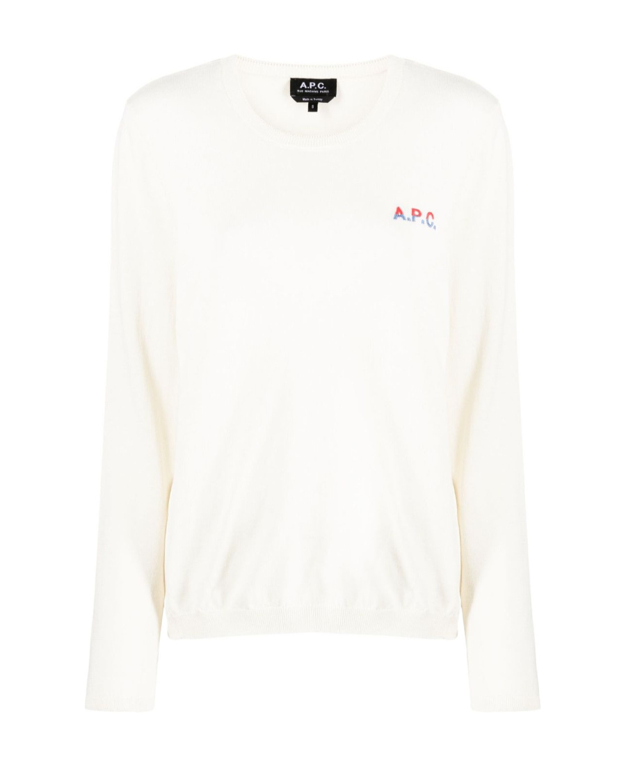 Apc Logo-embroidered Cotton Jumper In White