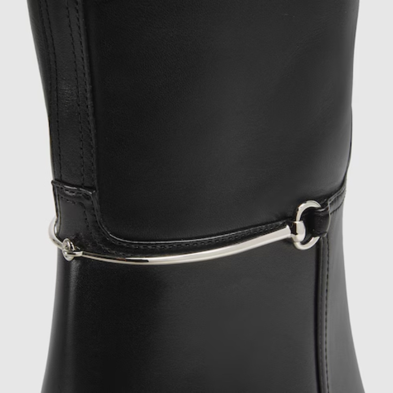 Gucci Buckled Strap High Knee Boots In Black