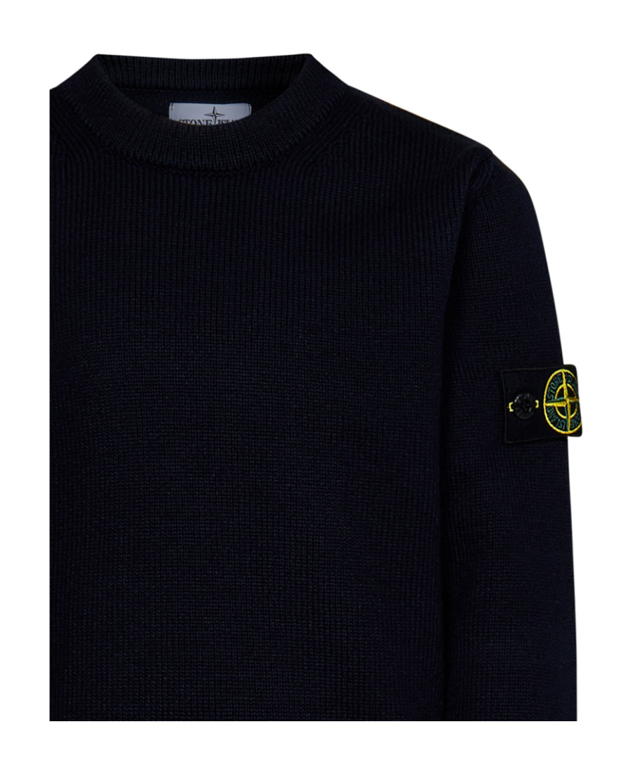 STONE ISLAND STONE ISLAND JUNIOR LOGO PATCH CREWNECK JUMPER