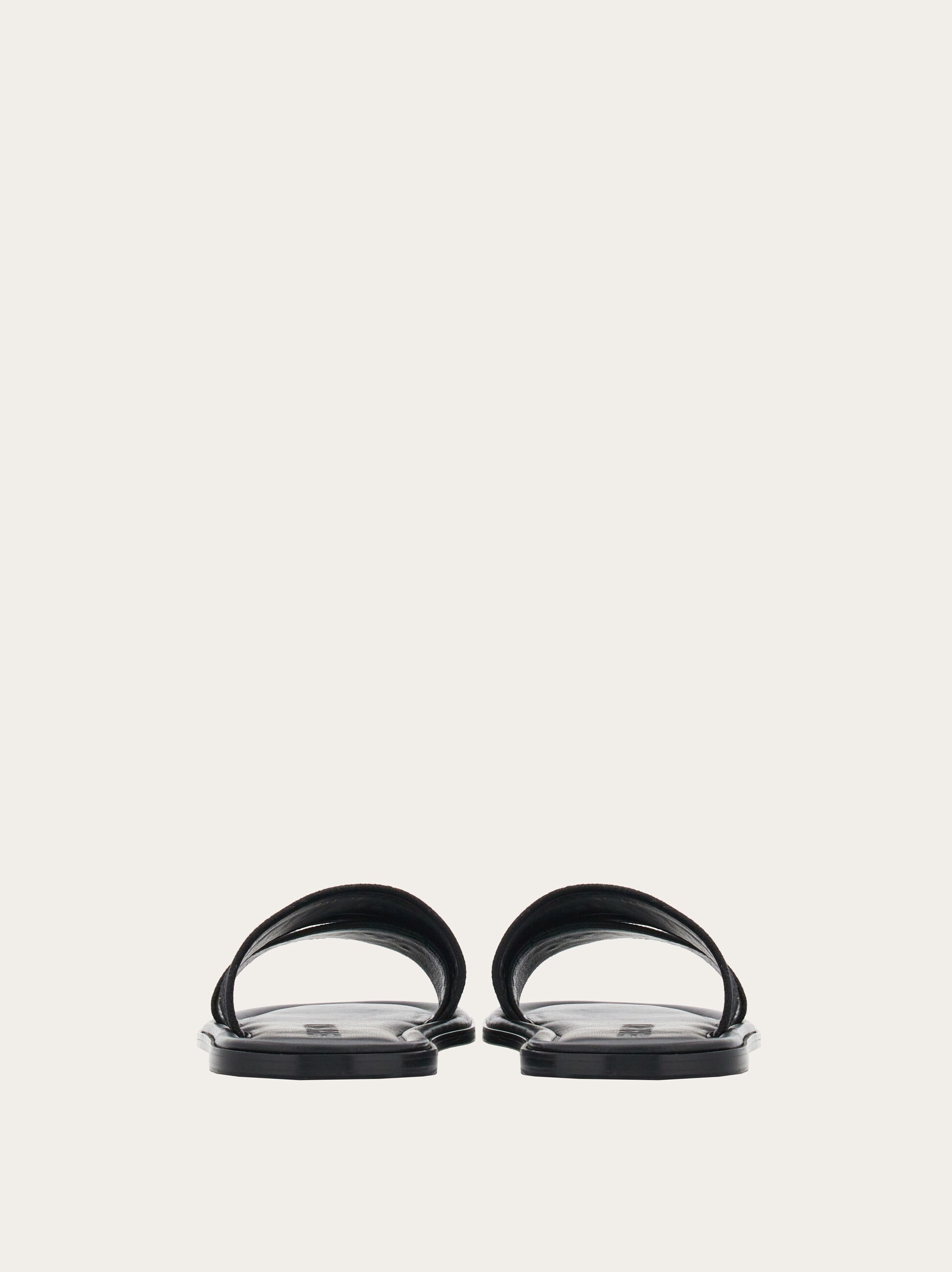 Ferragamo Logo-print Slip-on Style Slides In Black