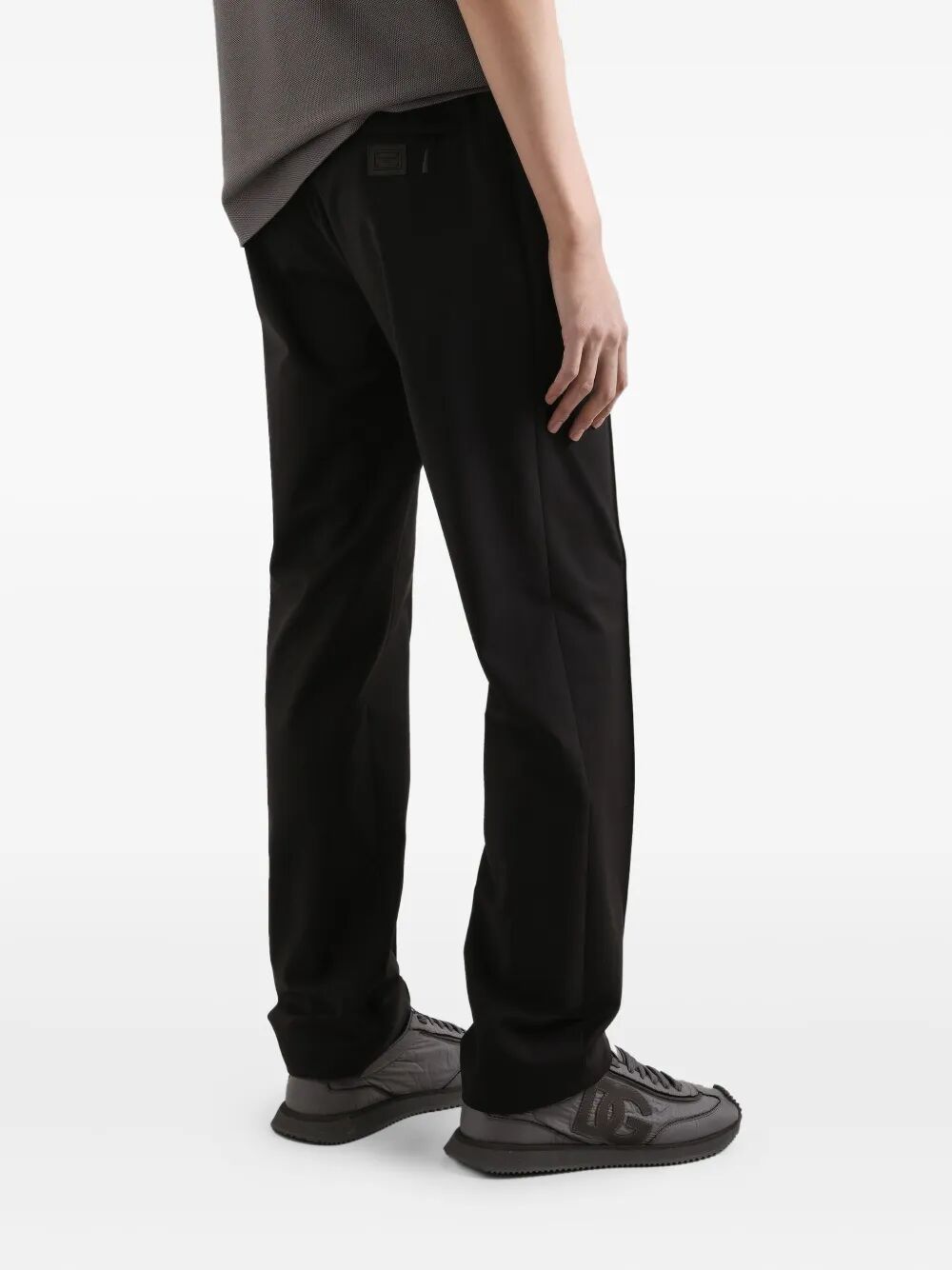Dolce & Gabbana Joggers In Herringbone Jersey In Black