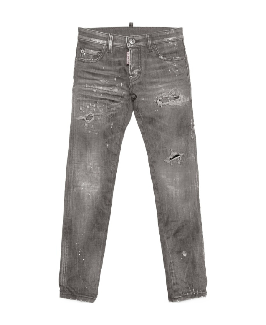 Dsquared2 Wear Details Denim Trousers In Gray