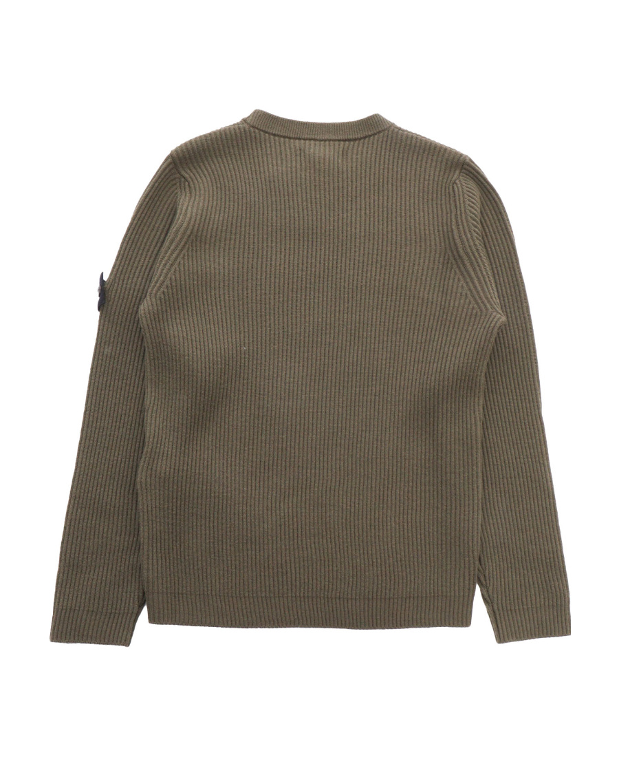 Stone Island Compass-badge Virgin-wool Jumper In Green