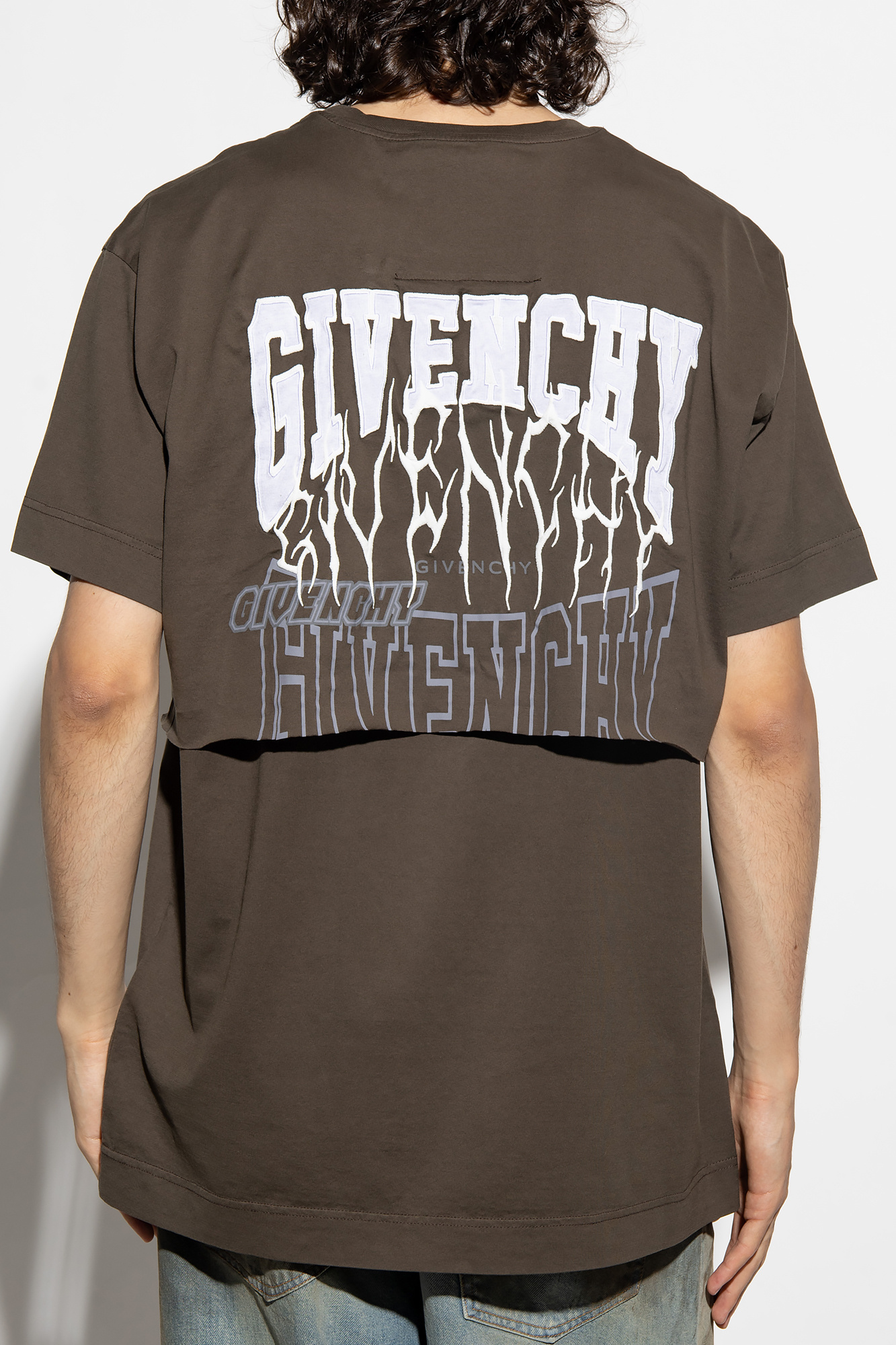 Givenchy Double-sided Logo T-shirt In Brown